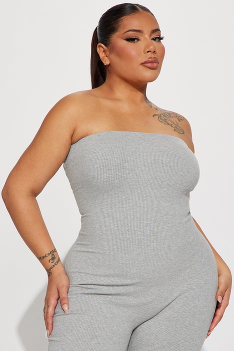 Buenos Aires Snatched Jumpsuit Heather Grey Fashion Nova