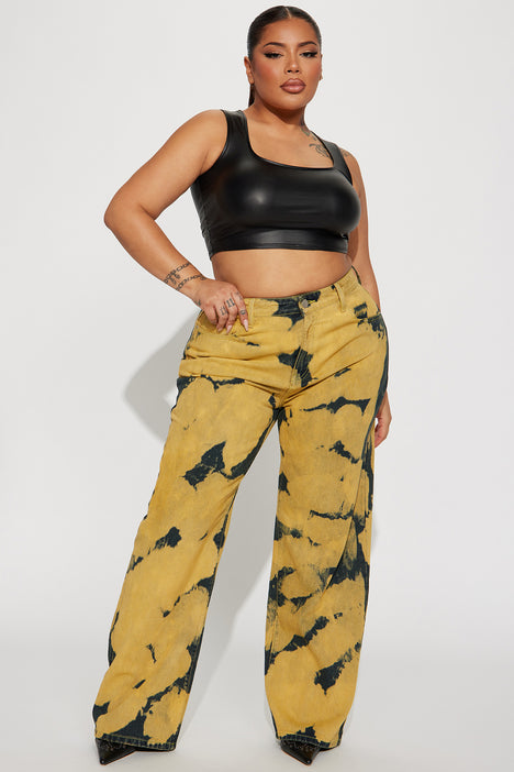 Yellow stretch store pants