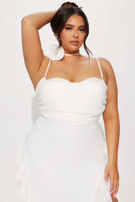 White dresses fashion nova plus cheap size