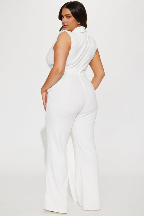 All white pants cheap jumpsuit plus size
