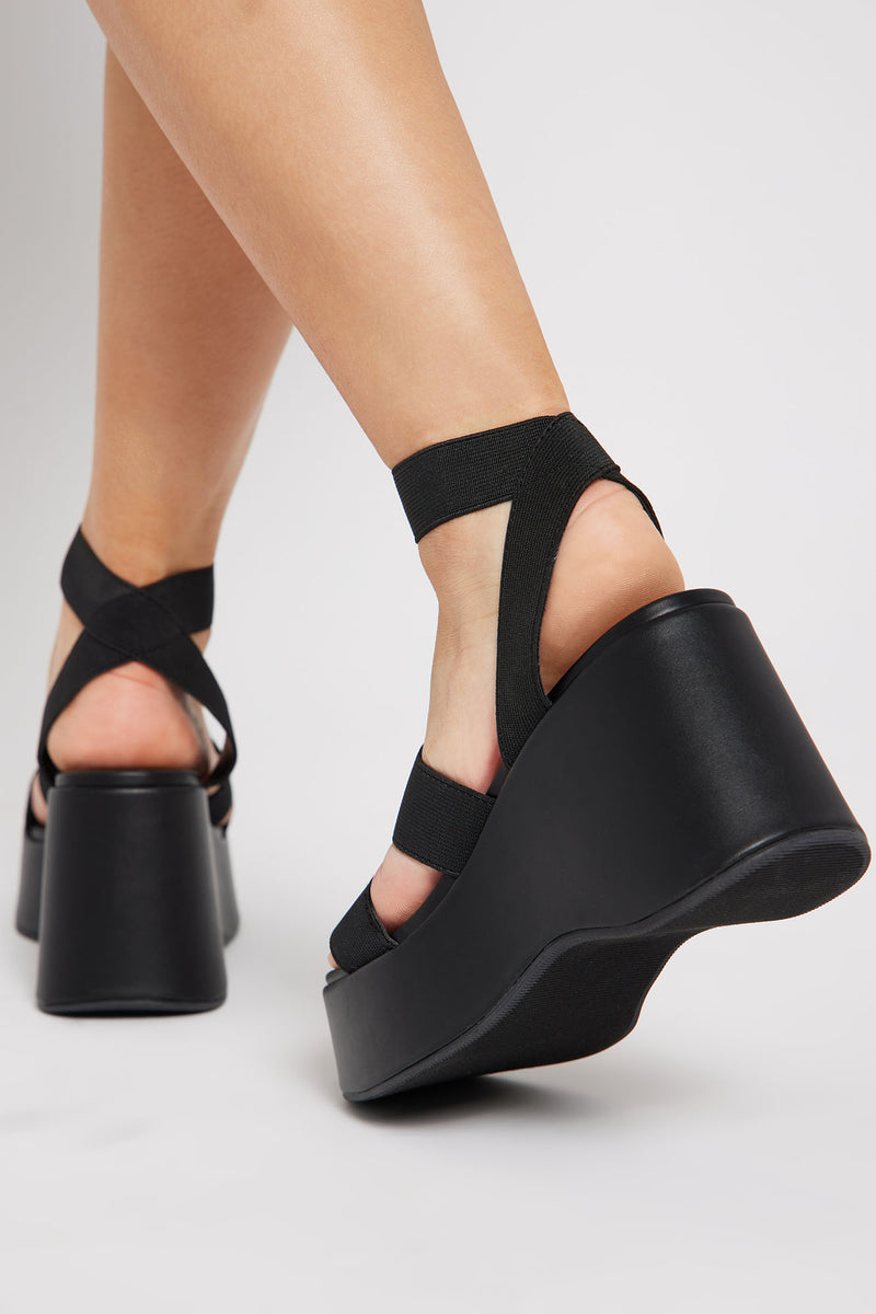 Jolene Strappy Wedges - Black | Fashion Nova, Shoes | Fashion Nova