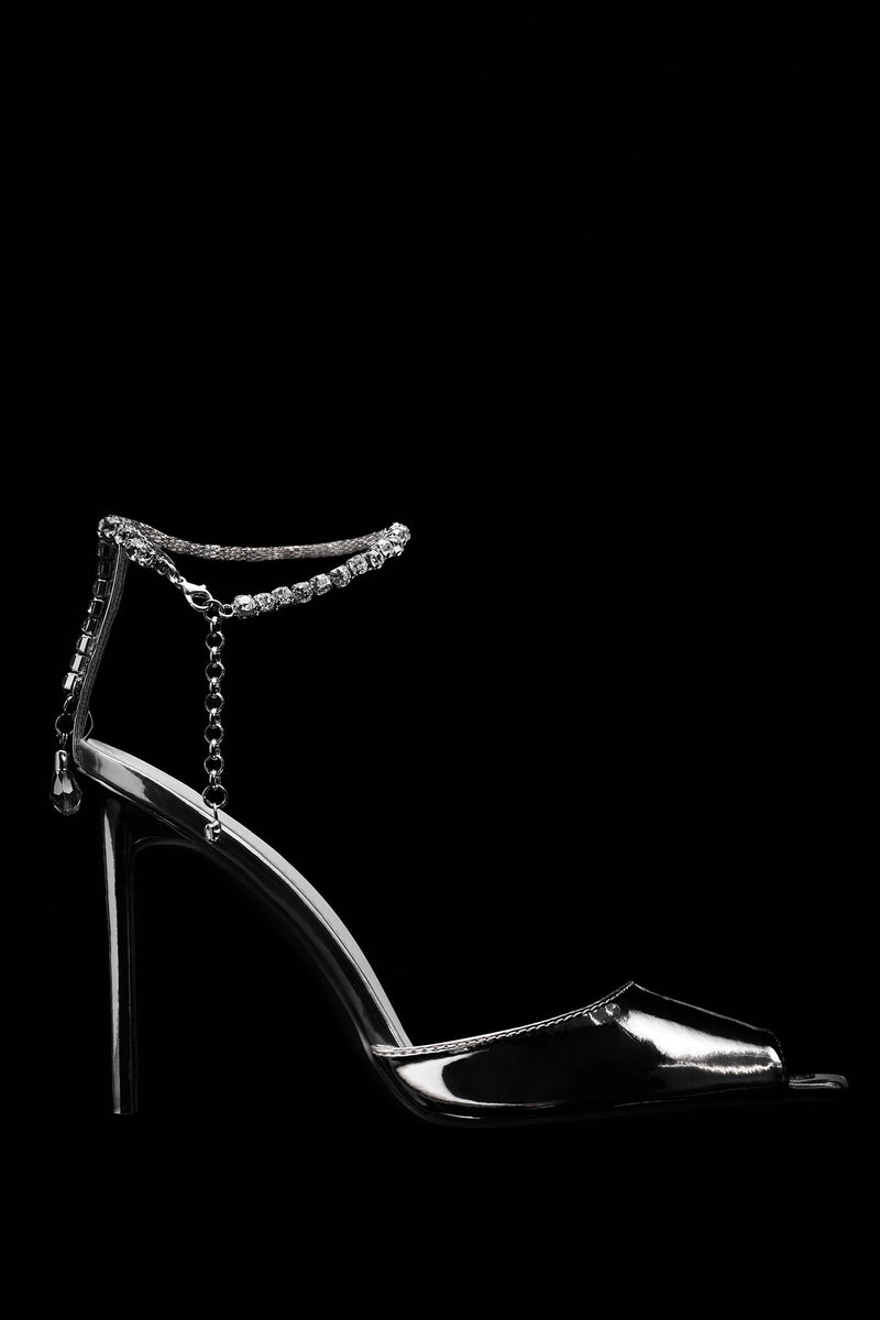 Taja Heeled Sandals Silver Fashion Nova, Shoes Fashion Nova