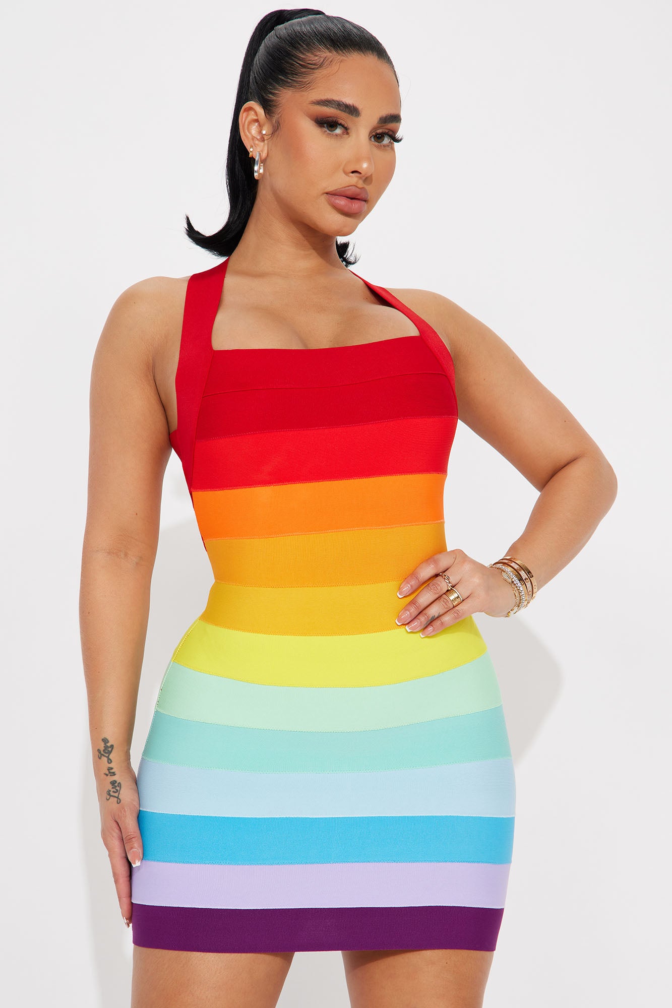 Rainbow dress fashion nova hotsell