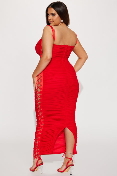 Laces Tied Maxi Dress Red Fashion Nova Dresses Fashion Nova