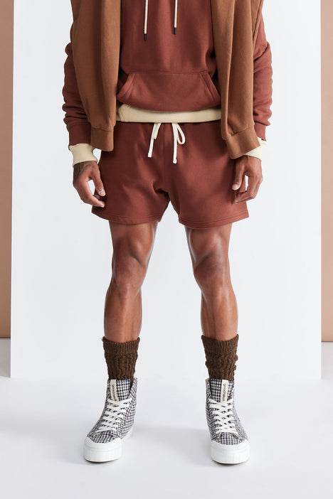 Tyson Oversize Heavyweight Sweat Shorts - Brown | Fashion Nova