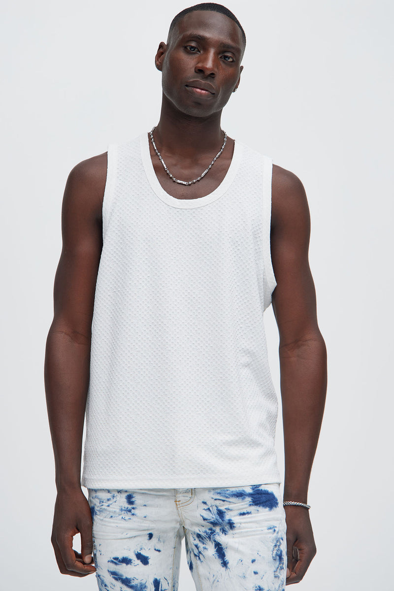 Mens Caleb Tank - White main image 1