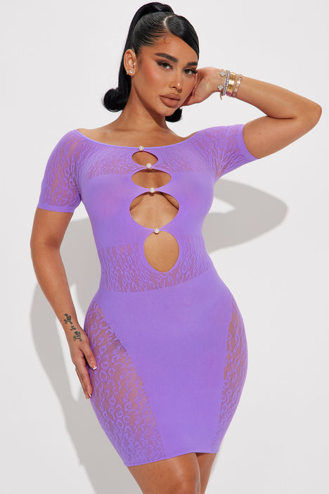 Sexy Seamless Mini Dress Purple