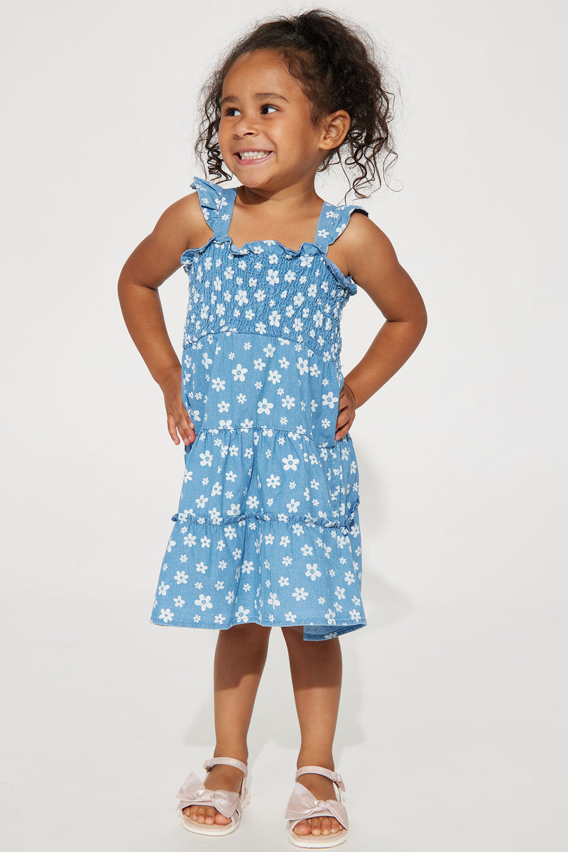 Mini Rolling In Flowers Sleeveless Dress - Blue | Fashion Nova, Kids ...