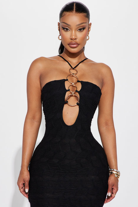 Black shop dress ring