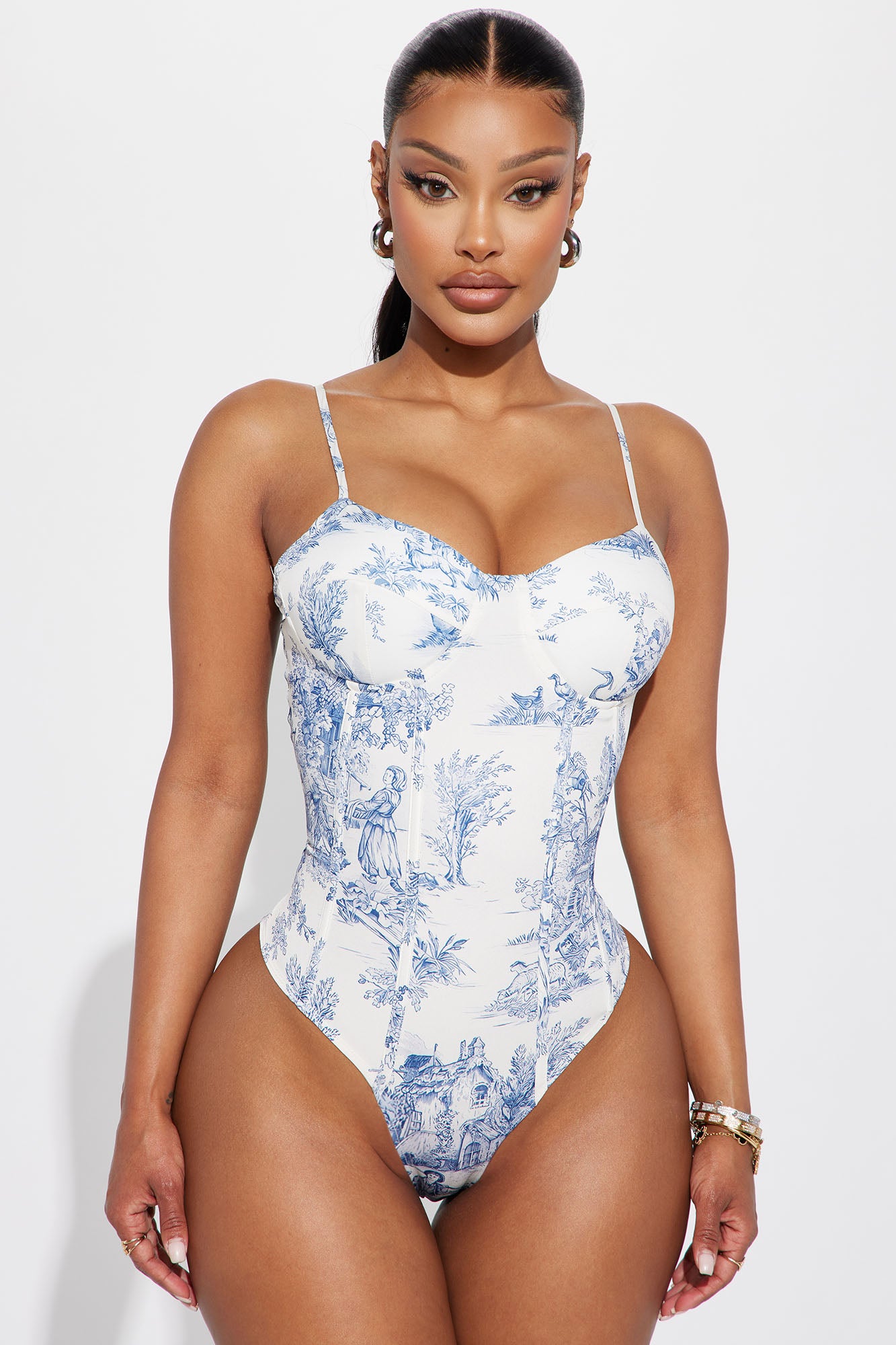 Aubrianne Corset Bodysuit - Off White/combo, Fashion Nova, Bodysuits