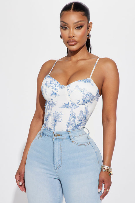 White bustier clearance bodysuit