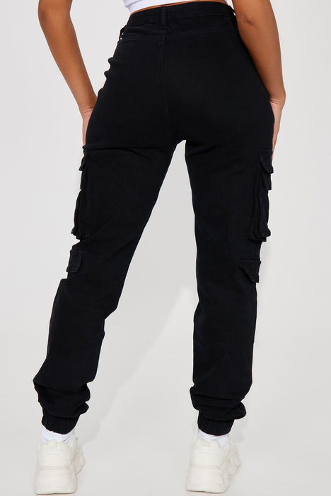 Tall Good Vibes Cargo Jogger - Black, Fashion Nova, Pants