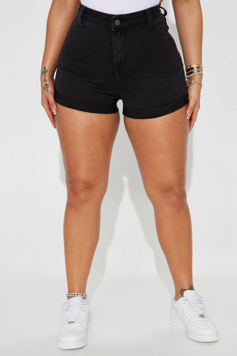 Rock Solid Denim Shorts Black
