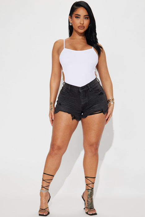 Best Behavior Low Stretch Denim Shorts Black