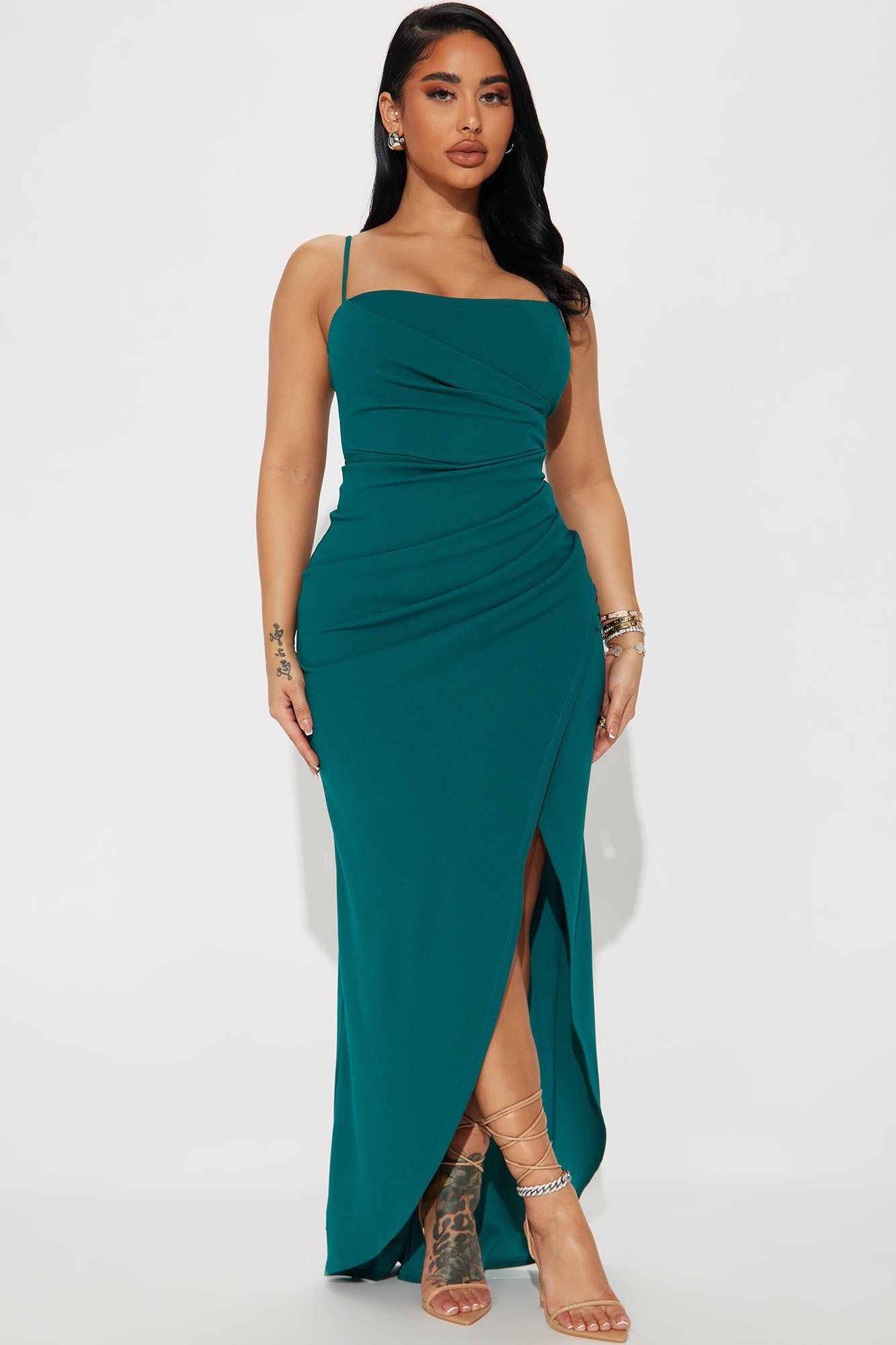 Emerald green dress deals fashion nova