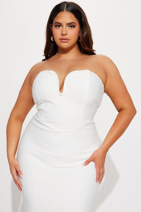 White tube dress fashion nova sale