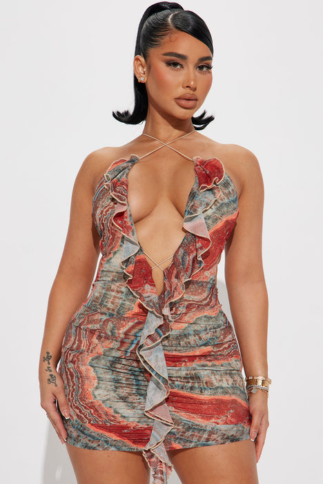 Fashion nova ruffle sales dress