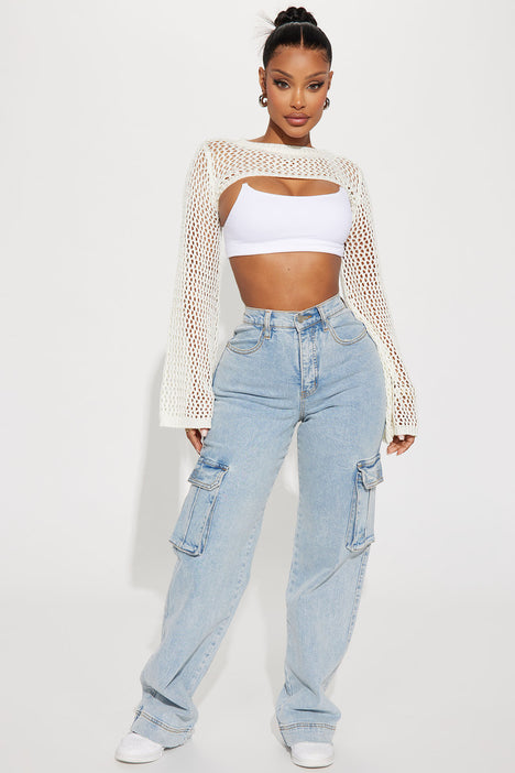 Out For A Tan Shrug Sweater Ivory Fashion Nova Sweaters