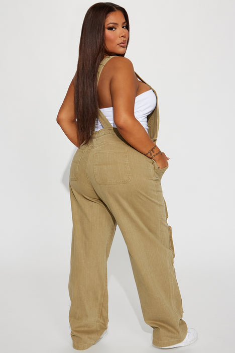 Plus size cheap khaki overalls