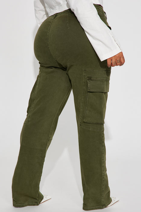 On Command Stretch Straight Leg Cargo Jean - Olive