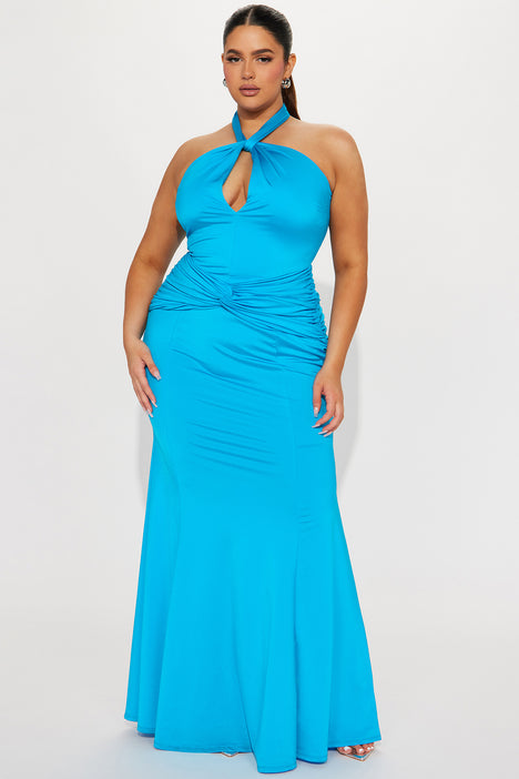 Plus size turquoise maxi dress shop