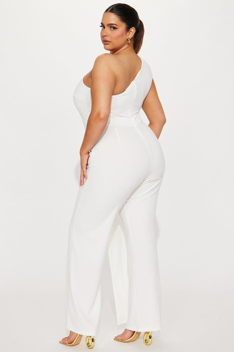 Fashion nova plus size white jumpsuit on sale