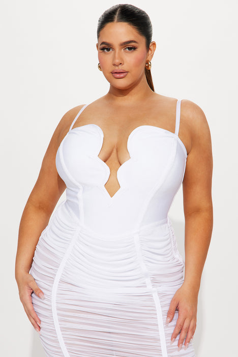 Abigail Bandage Midi Dress - White