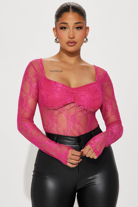Josephine Lace Bodysuit Fuchsia Fashion Nova Bodysuits