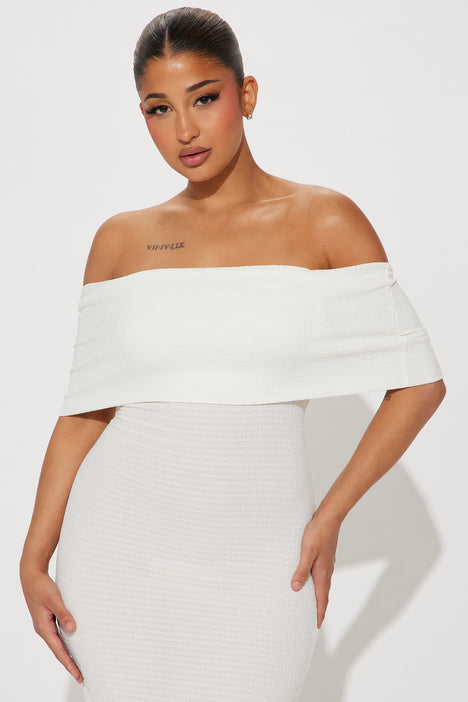 Fashion nova white outlet off the shoulder dress