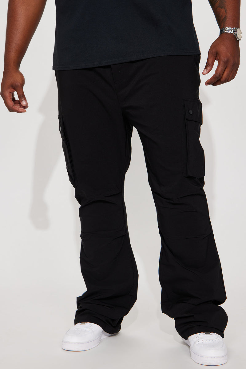 With It Nylon Cargo Flared Pants - Black | Fashion Nova, Mens Pants ...