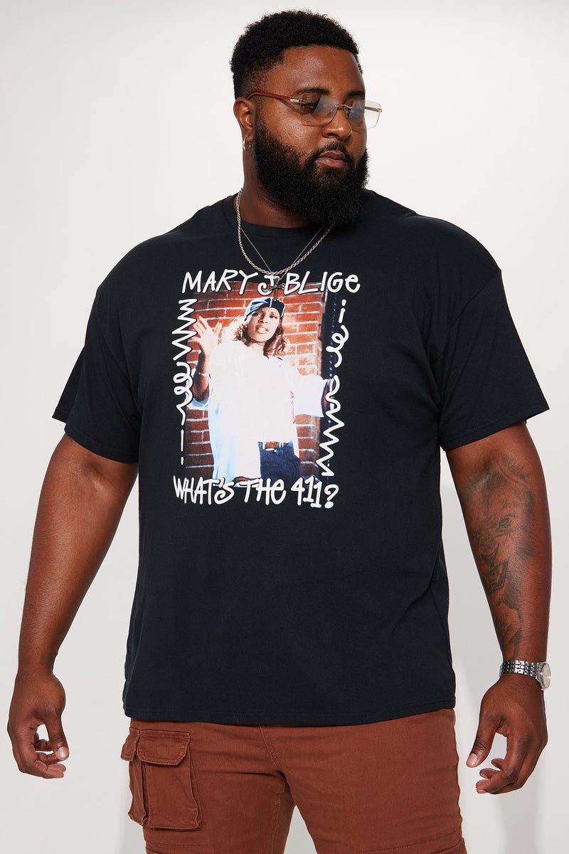 Mary J. Blige What's The 411 Short Sleeve Tee - Black | Fashion Nova ...
