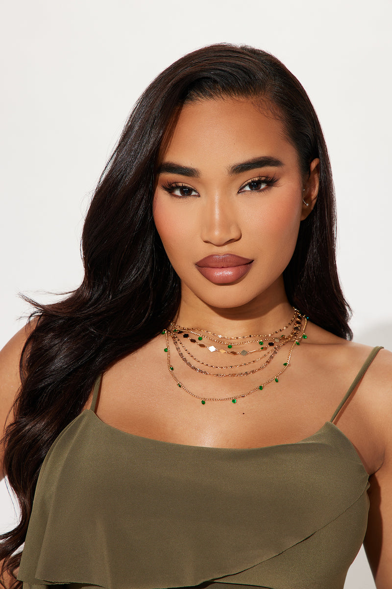 Green Iris Necklace Gold/Green Fashion Nova, Jewelry Fashion Nova