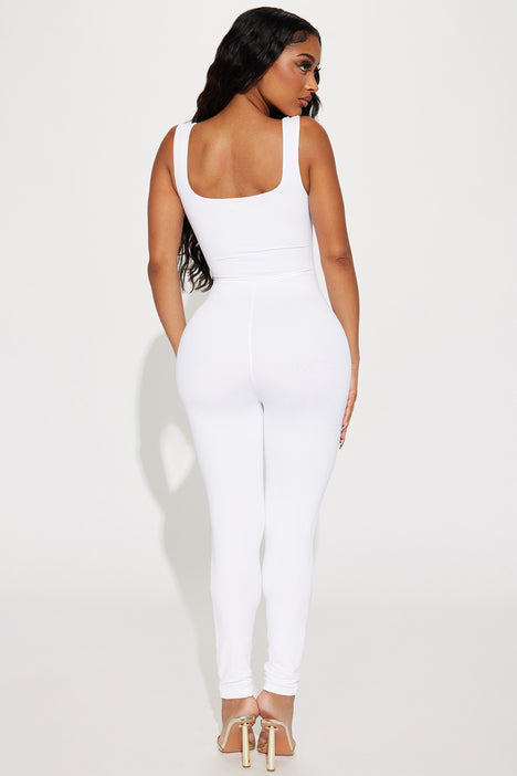 Vita Double Lined Jumpsuit - White, Fashion Nova, Jumpsuits