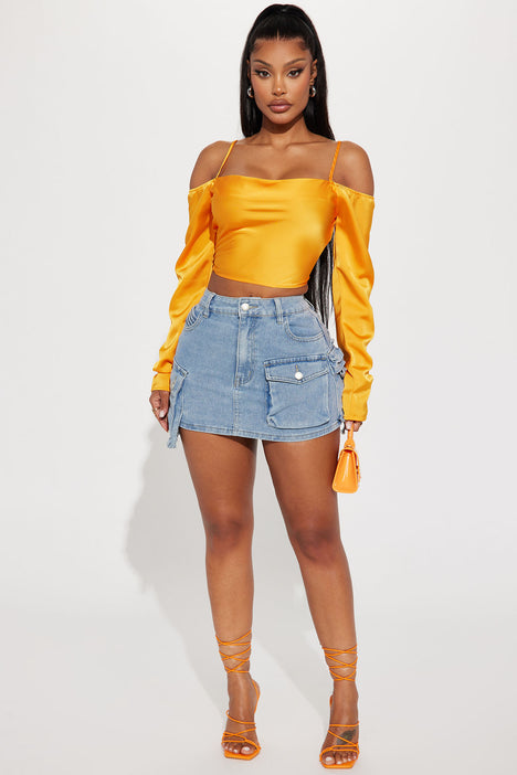 Blue jean skirt fashion nova discount