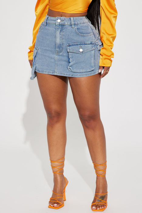 Heavy cargo mini skirt fashion nova top