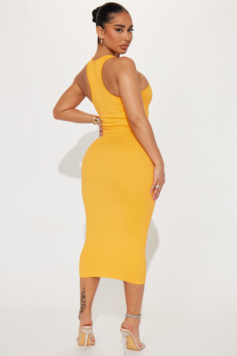 Renae Seamless Midi Dress - Orange | Fashion Nova, Dresses | Fashion Nova