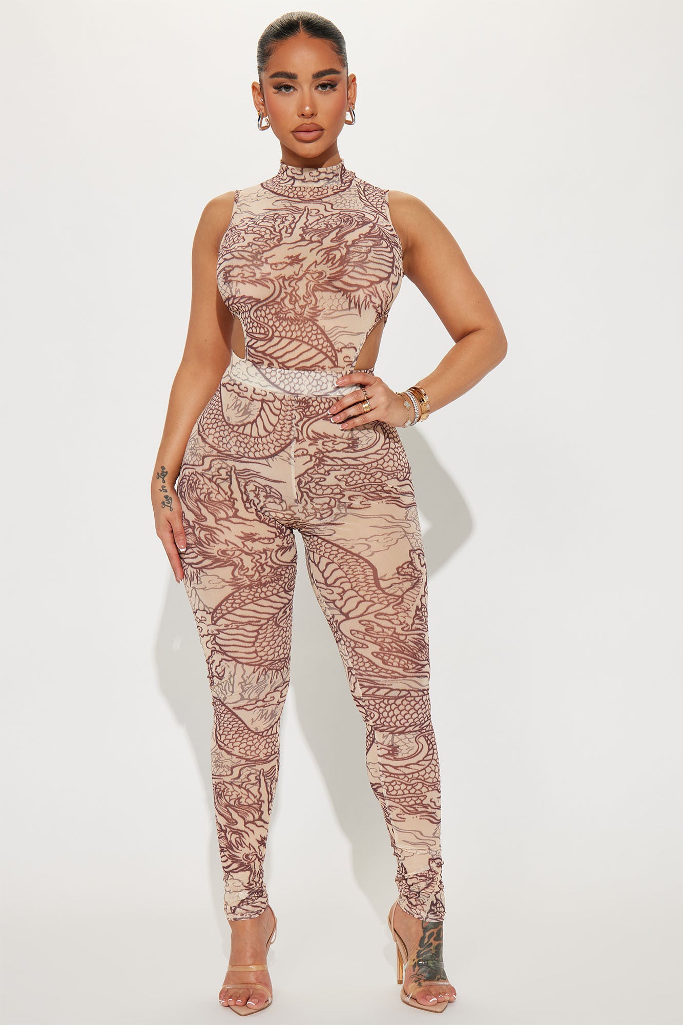Mesh jumpsuit sale fashion nova