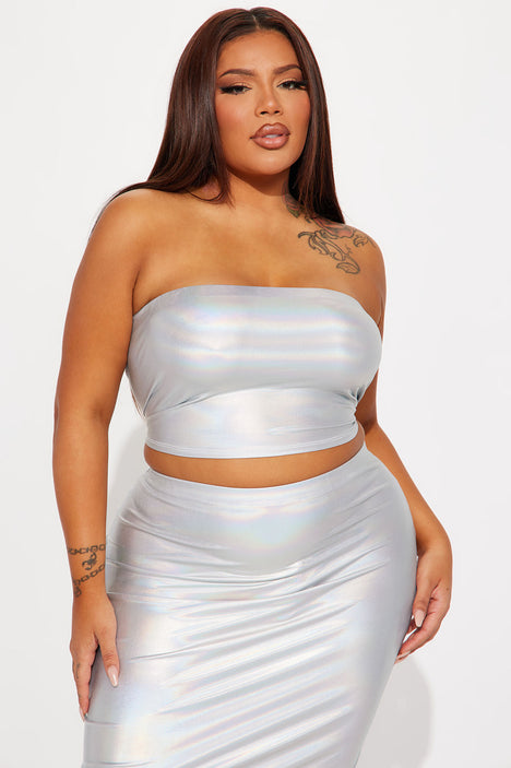 Holographic skirt shop plus size