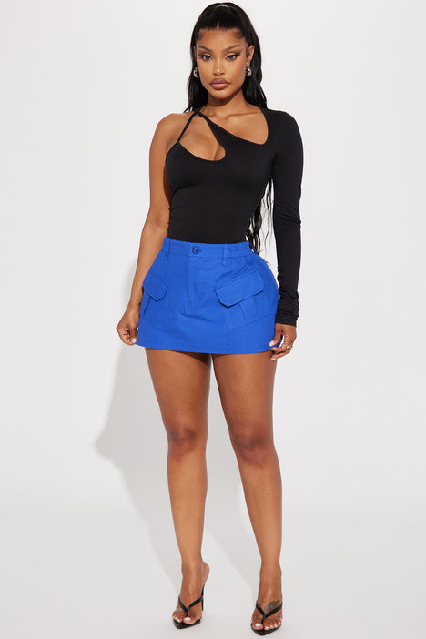 Cobalt blue shop denim skirt