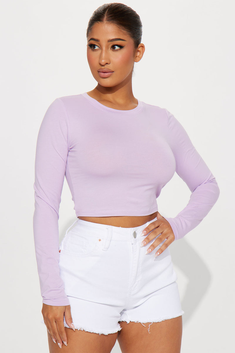 Robin Long Sleeve Top - Lavender | Fashion Nova, Basic Tops & Bodysuits ...