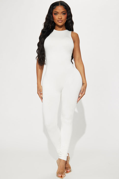 Breanna Butter Snatched Jumpsuit Off White