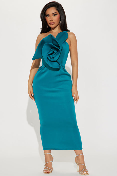 Teal dress top fashion nova