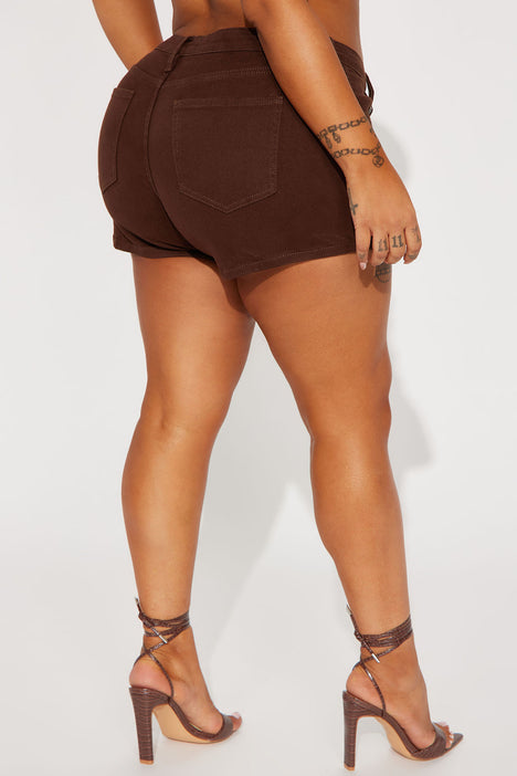 My One And Only Stretch Denim Cargo Shorts Brown Fashion Nova