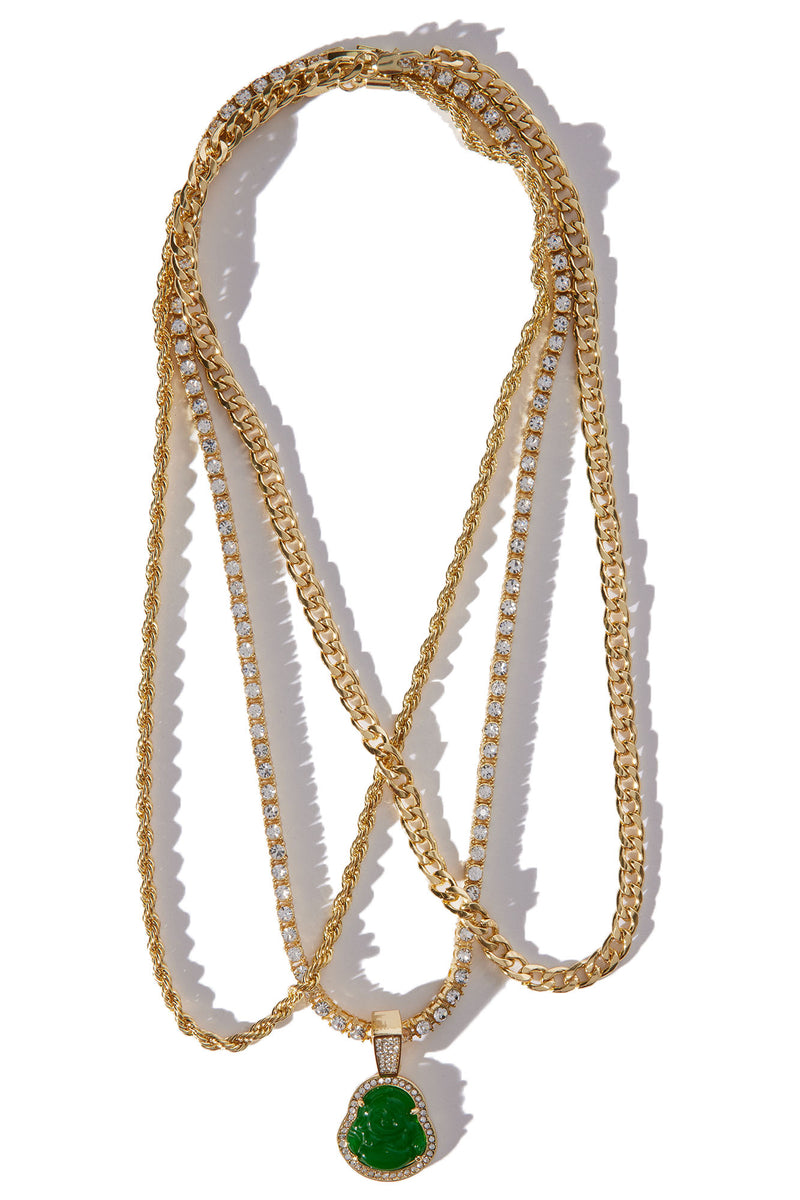 Buddha 3 Piece Chain Necklace - Gold | Fashion Nova, Mens Jewelry ...