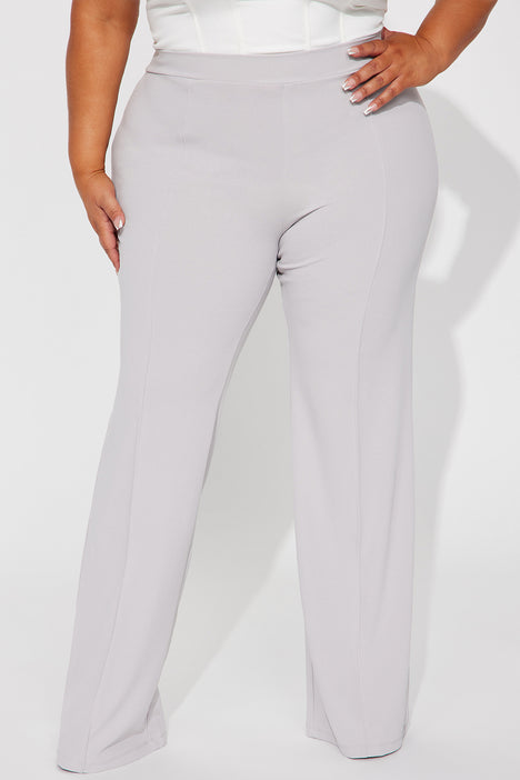 Victoria High Waisted Dress Pants Grey Fashion Nova Pants