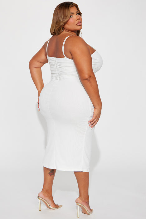 Plus size white dress fashion nova discount