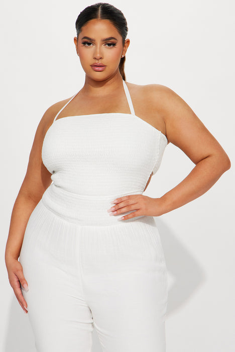 Fashion nova plus size white jumpsuit store