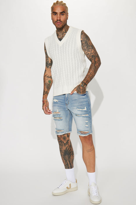 Slim denim shorts sale