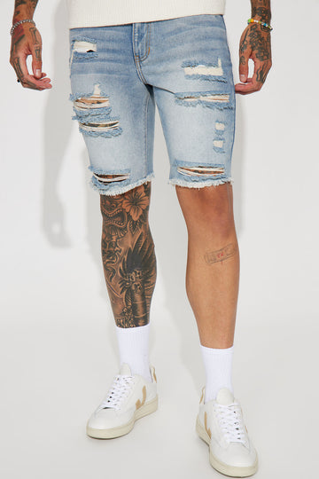 Men s Denim Shorts Distressed Tie Dye More Fashion Nova