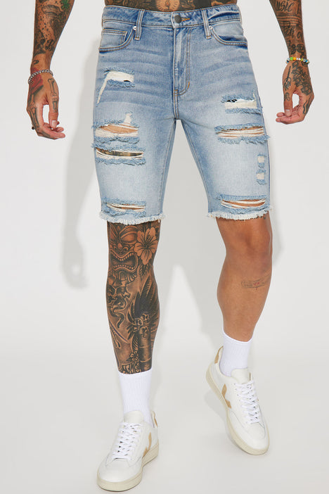 Mens raw hem best sale shorts